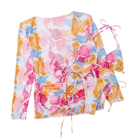 Odeerbi String Bikini With Coverups For Women Pieces Swimsuit Cover