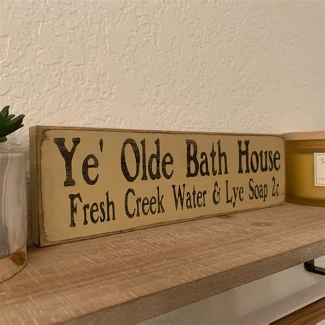 Primitive Ye Olde Bath House Sign Etsy