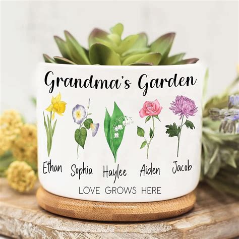 Amazon Nazenti Personalized Grandmas Garden Pot Mom S Garden