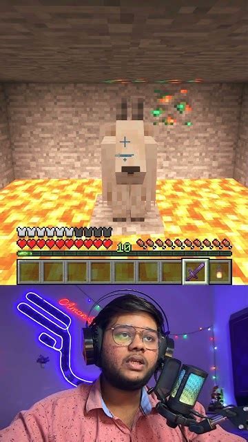 Saved Goat From Lava 🥵 Minecraft Emotional Technogamerz