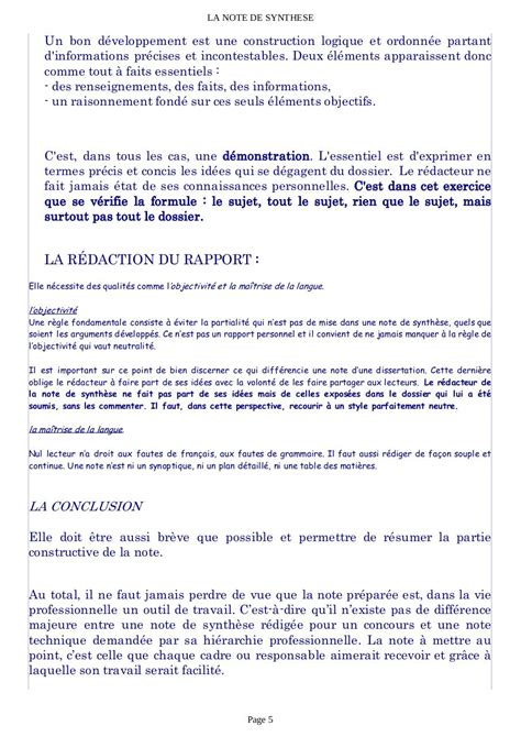 Note De Synthese Par Administrateur Fichier Pdf