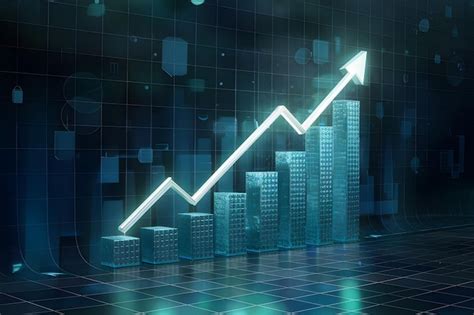 Crecimiento impulsado por datos Gráfico de barras renderizado en 3D que