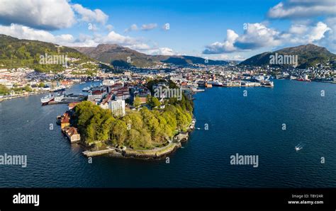 Bergen Altstadt Luftbild Bergen Norwegen Stockfotografie Alamy