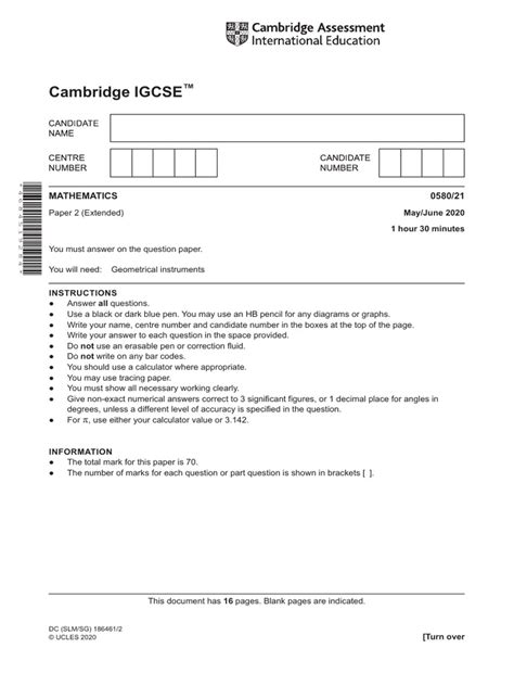 Cambridge Igcse Mathematics 0580 21 Pdf Geometry Teaching