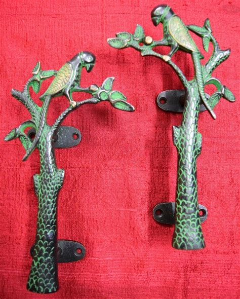 8 Inches Parrot Door Pull Brass Parrot On Tree Door Etsy