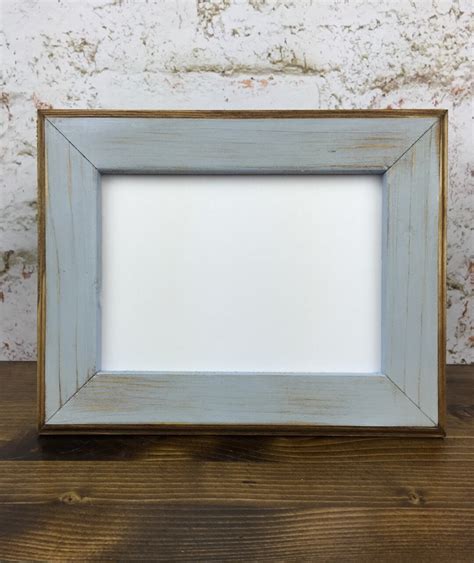 X Picture Frame Light Blue Rustic Weathered Style With Routed