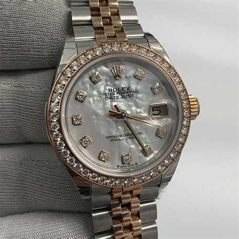 Rolex Lady Datejust 28 Mm Diamond Bezel Steel Rose Gold For 20 900