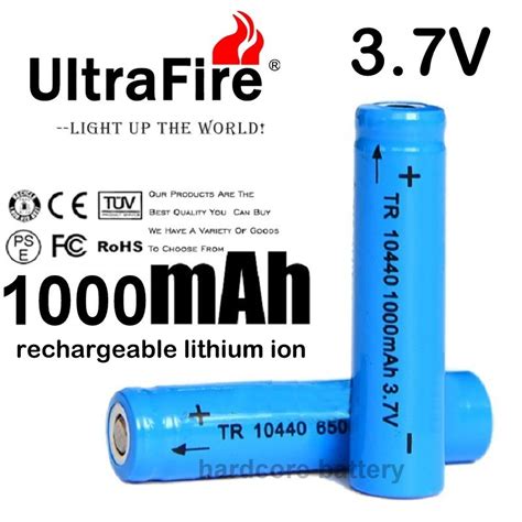 UltraFire 10440 3 7V 1000mAh Li Ion Lithium Rechargeable ICR Battery