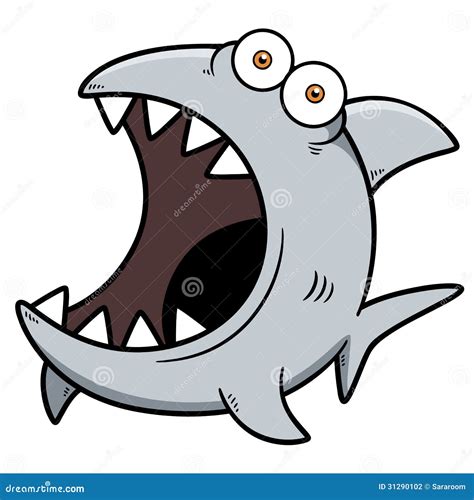 Angry Shark Stock Vector Illustration Of Character Drawing