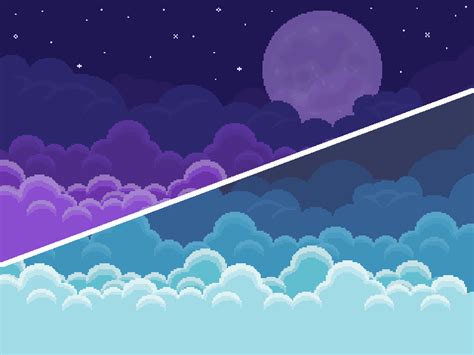 Pixel Art Sky Background