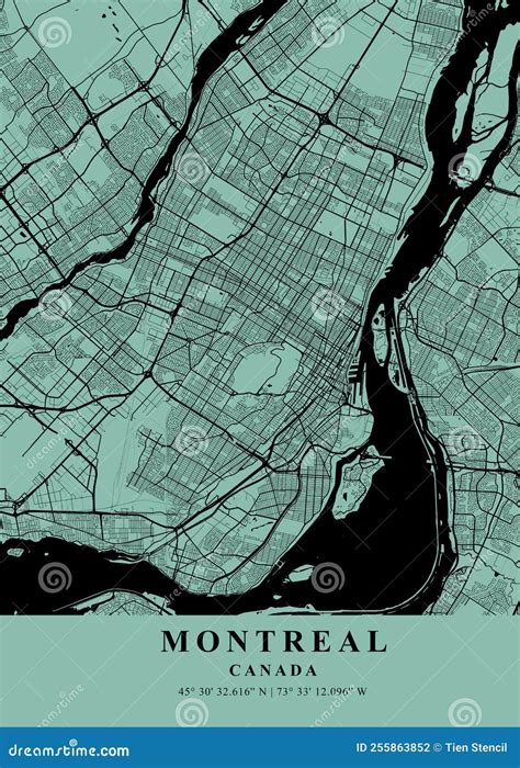 Montreal Canada Sea Plane Map Stock Illustration Illustration Of