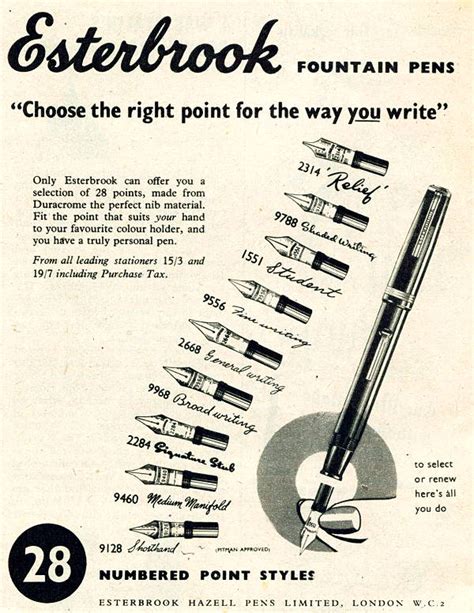 History World - Advert Museum - Esterbrook Fountain Pens