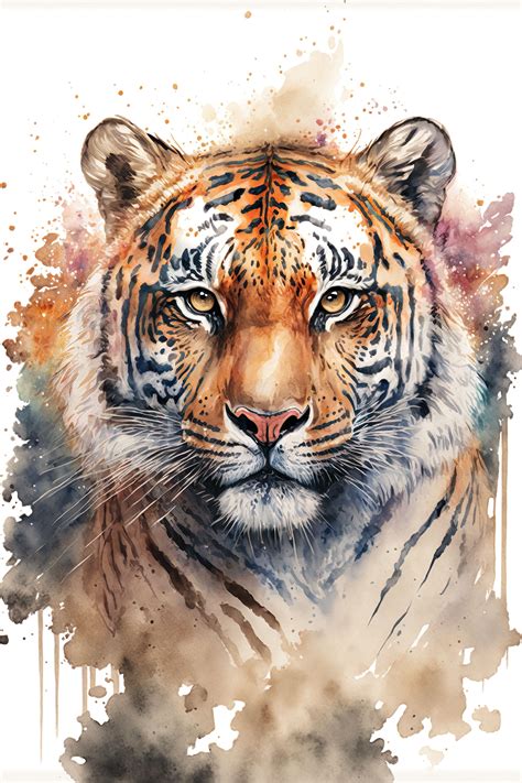 Tiger Watercolor Painting - Printable nel 2024 | Animali