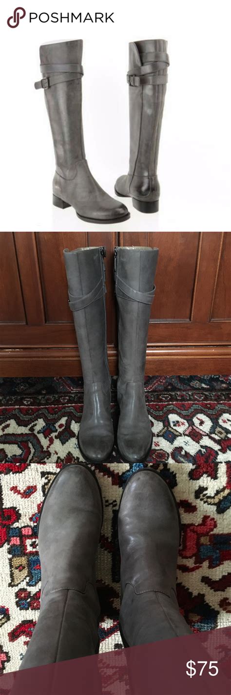 Ecco Sullivan Tall Grey Women S Riding Boots Sz 37 Gorgeous Grey Leather Tall Riding Boots From