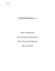 Phys Lab Docx Rotation Lab Rotation I Name Sungjun Park