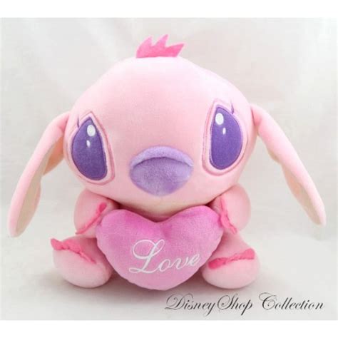 Peluche Angel DISNEY Lilo Stitch Coeur Love Rose Mauve 19 Cm Di