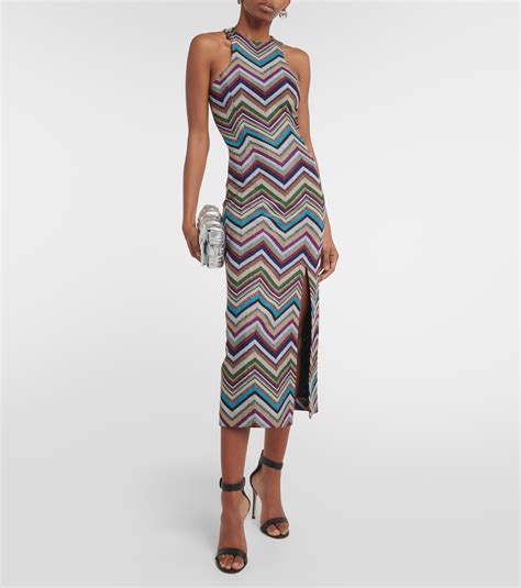 Zig Zag Wool Blend Midi Dress In Multicoloured Missoni Mytheresa