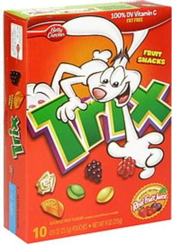 Betty Crocker Trix Assorted Fruit Flavors Fruit Snacks 10 Ea