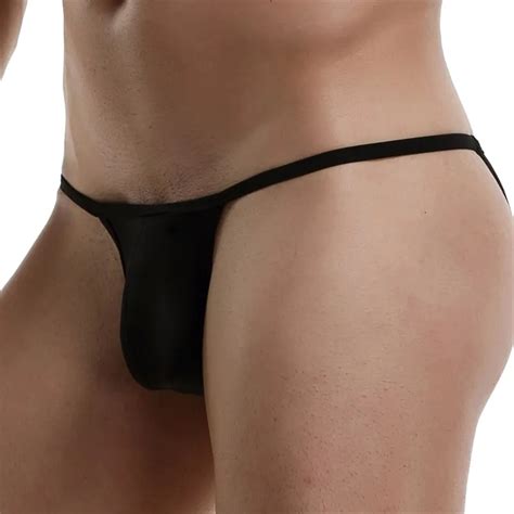 Tanga De Bikini Sexy Para Hombre Ropa Interior Ultrafina Con Bolsa