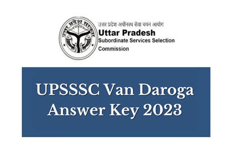 UPSSSC Van Daroga Answer Key 2023 Out Direct PDF Link