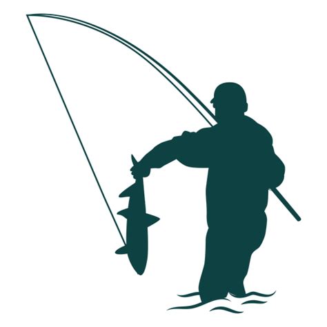 Design Png E Svg De Silhueta De Vara De Pescar Pescador Para Camisetas