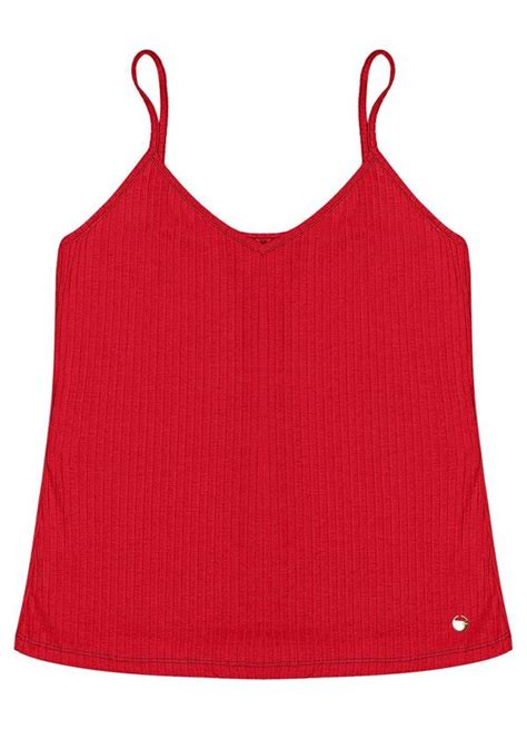 Blusa de Alça Feminina Básica Vermelho Rovitex