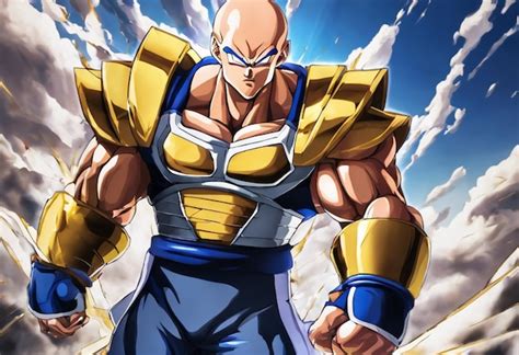 La Fuerza Bruta De Nappa Saiyan En La Batalla Foto Premium