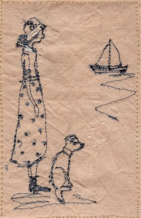 Betty And Ronnie Say Goodbye To The Sea Michelle Holmes Embroidery