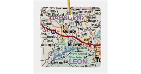 Quincy Florida Map Ceramic Ornament | Zazzle