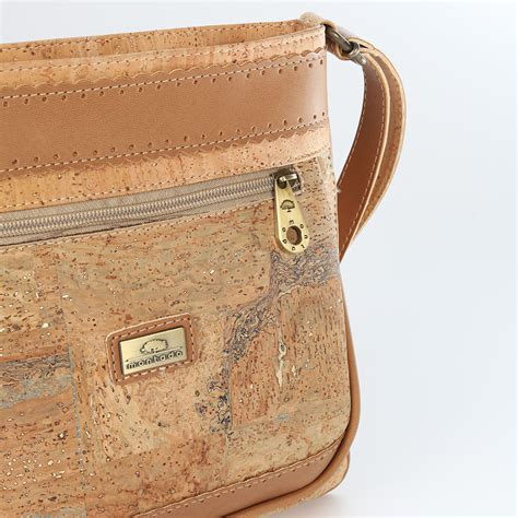 Cork Bags Cork Crossbody Bag Leather Details And Pocket Montado