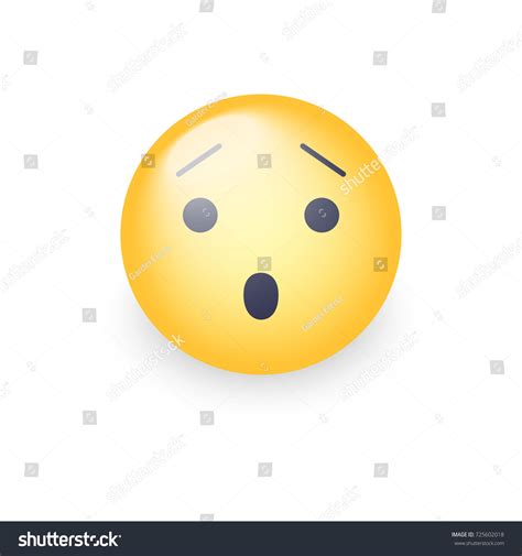 Frightened Smiley Open Mouth Scared Emoticon 库存插图 725602018 Shutterstock