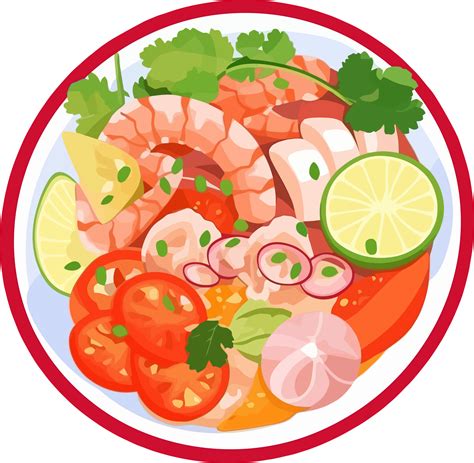 Fresh Peruvian Mix Sea Food Ceviche Illustration Png