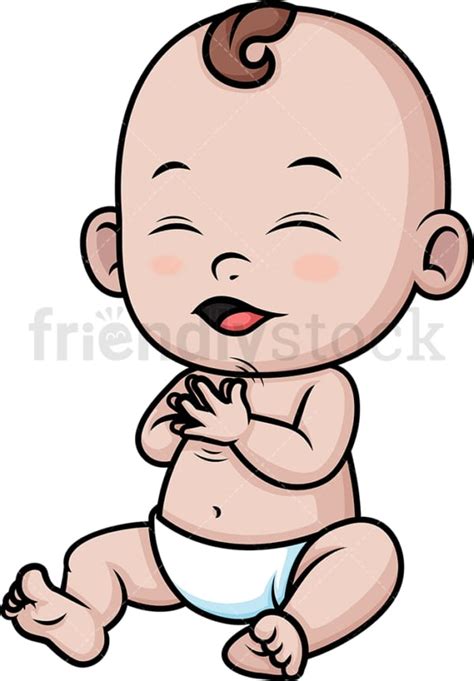 Happy Baby Cartoon Clipart Vector - FriendlyStock