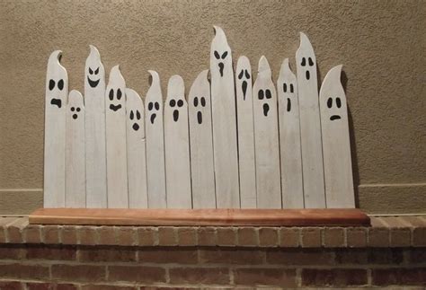 Ghost Fence Halloween Yard Decorations Halloween Wood Cutouts