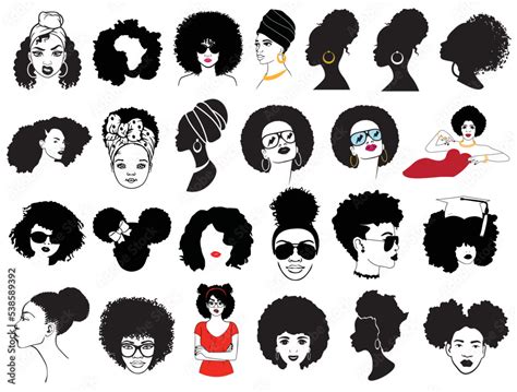 African Women Vector Afro Queen Svg Afro Woman Svg Bundle African