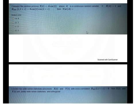 Solved Consiber The Random Process X T Acos T Where A Is A Chegg