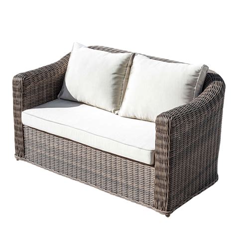 Loungesofa Calvi Sitzer Sepiabraun Helles Beige Gartenm Bel