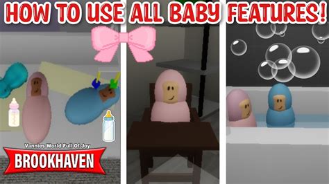 HOW TO USE ALL BABY FEATURES IN BROOKHAVEN RP ROBLOX BROOKHAVEN