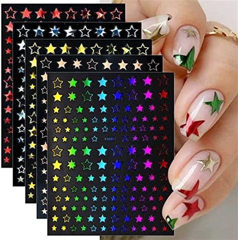 Amazon Jmeowio Sheets Star Nail Art Stickers Decals Self