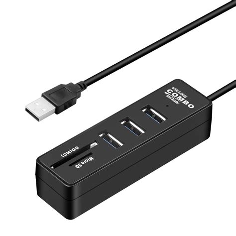 2 In 1 Sd Tf Card Reader 480mbps Usb Hub Combo 3 Ports Usb 20 Hub