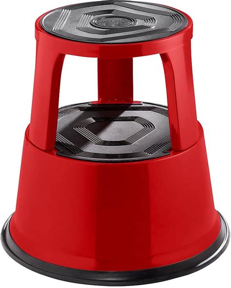 Eurokraftpro Kick Stool Red Anti Slip Comfortable Tread Surface