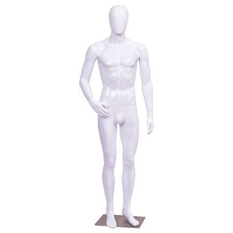 White Fiberglass Full Body Male Mannequin Non Foldable Feet At Best