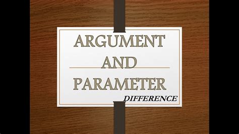 Argument And Parameter Difference Between Them Youtube