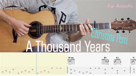 A Thousand Years Christina Perri Fingerstyle Guitar Tutorial TAB