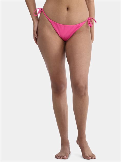 No Boundaries Women S Side Tie Bikini Bottoms Cheeky Coverage Solid Tone Sizes XXS XXL