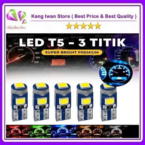 Jual Lampu Speedometer Dashboard LED T5 3 Titik Mata LED Lampu