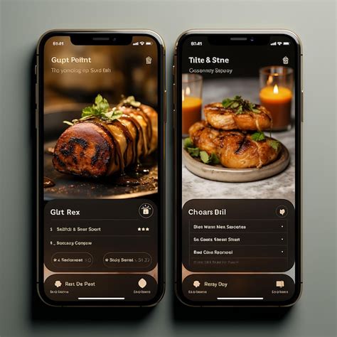 Premium AI Image Mobile App Design Of Food And Beverage Restaurant