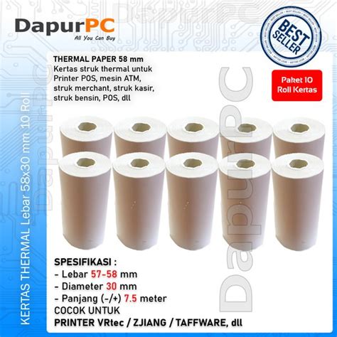 Jual Thermal Paper X Mm Roll Kertas Struk Untuk Atm Printer