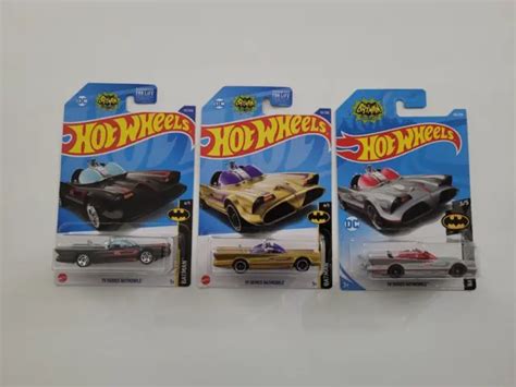 Hot Wheels Batman Tv Series Batmobile Black Gold Gray Lot