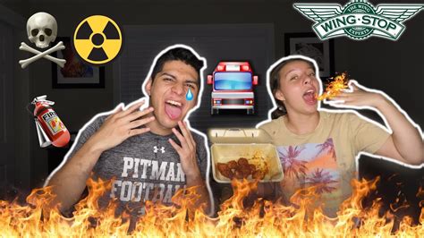 Hottest Wings Challenge 🔥atomic Wings From Wing Stop🔥 Youtube